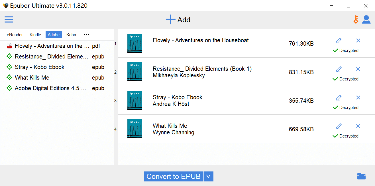 Convierta el eBook de Adobe Digital Editions a PDF EPUB