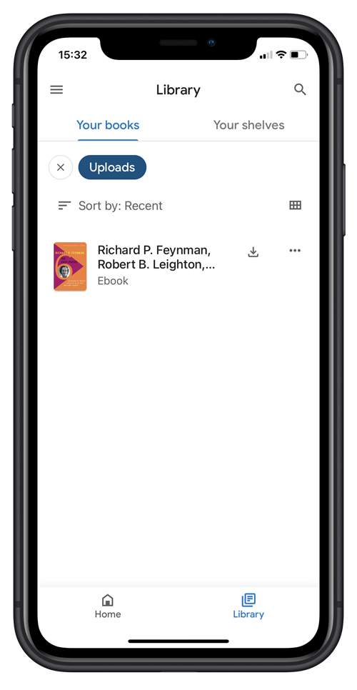 Leer los libros cargados en la aplicación Google Play Books para iPhone