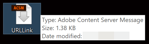 Este es un archivo de mensajería de Adobe Content Server URLLink.acsm